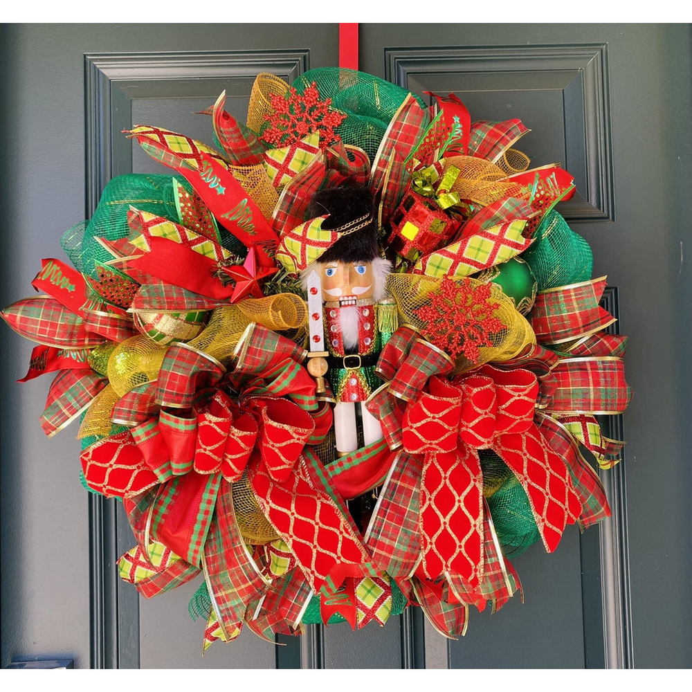 Christmas wreath, nutcracker wreath, Christmas wreath, whimsical wreath